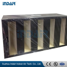 Mini Pleat Design V Bank Air Filter , Firm Structure V Type Filter Glass Fiber Media