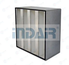 SS304 V Bank Filter Aluminum External Frame Easy Installation With Handler