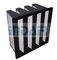 Large Air Flow Terminal HEPA Filter Mini Pleat Design V Type With Plastic Frame